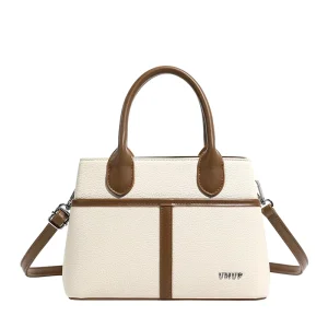 Custom Logo Vintage PU Leather Tote Handbag Crossbody Shoulder Bag for Women Daily Office Travel Use