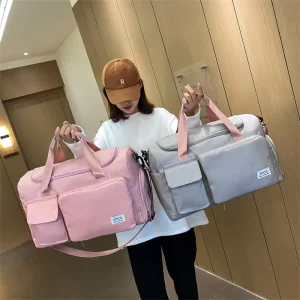 Custom Logo Waterproof Large Capacity Duffle Fitness Custom Travel Unisex Duffel Pink Sport Gym Bag
