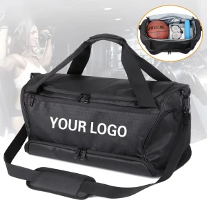Custom Logo Waterproof Nylon Sports Gym Bag with Shoe Compartment Large Capacity Travel Duffel Bag Weekend Outdoor Training Bag