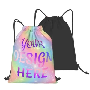 Custom Logo Waterproof Sport Drawstring Backpack Zipper Mesh Pockets Promotional Solid Swimming Basketball Drawstring Bag