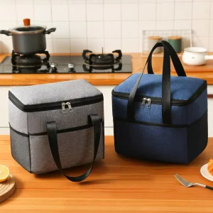Custom Logo Waterproof Zipper Oxford Cloth Portable Insulated Cooler Tote Bag Durable Picnic Lunch Bags for Women Kids