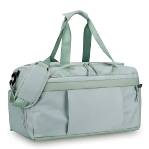 Custom Logo Women Waterproof Nylon Fitness Duffle Bag Multi Compartment Gym Travel Weekend Bag