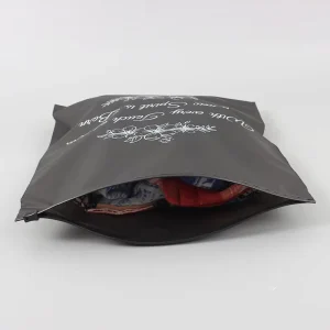 Custom Matte Black Frosted Clothing Bags Resealable Plastic Pouch For Clothing Garment T Shirt Packaging