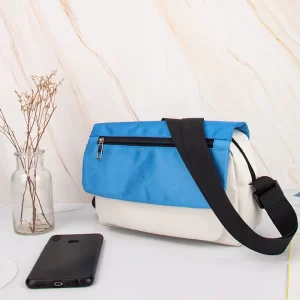 Custom Men’s Messenger Bag Fashion Style Nylon Crossbody Bag with Decorative Features and Custom Logo