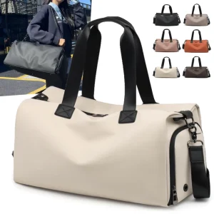Custom Men’s Women’s Sports Fitness Travel Duffel Bag Oxford Material With Wet Dry Separation Zipper Closure LOGO