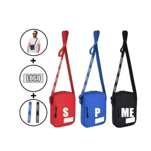 Custom Mini Men’s Messenger Bag with Polyester Lining Simple Crossbody Shoulder Bag with Zipper Closure