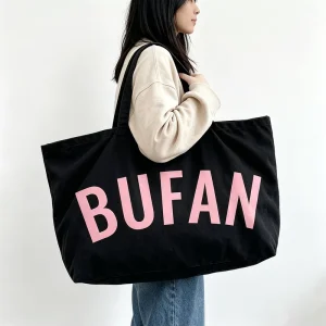 Custom Minimalist Oversized Heavy duty Canvas Tote Bag Reusable Market Grocery Beach Storage Handbag for Travel Weekend Trip