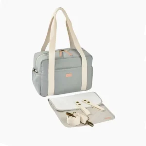 Custom New Waterproof Polyester Portable Baby Carrier Diaper Tote Bag USB Charging Port Insulation Pocket Changing Pad