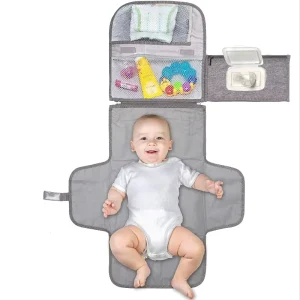 Custom Newborn Large Waterproof Portable Polyester Nylon Nappy Tote Bag Baby Diaper Changing Pad