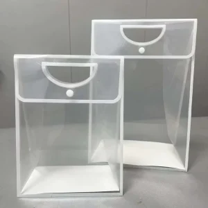 Custom Nice Quality Transparent PP Standing Totebag Best Selling Waterproof Gift Shopping Bag for Storing Items