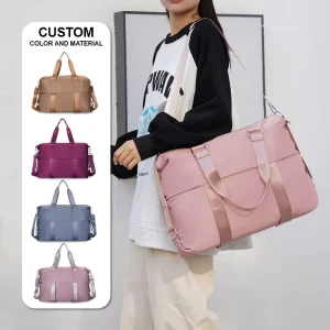 Custom Overnight Large Duffle Sports Travel Pink Duffle Gym Fitness Bag Custom Logo
