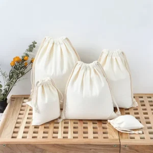 Custom Packaging Drawstring Bag Cotton Small Drawstring Jewellery Bag With Logo Cotton
