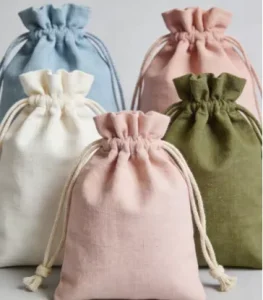 Custom Personalised Drawstring Bag Organic Cotton Small Drawstring String Gift Bag with Drawstring Custom logo Dust Bag