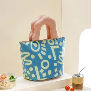 Custom Portable Insulated Lunch Bag with Oxford Material Cartoon Cute Design Large Capacity for Office Workers