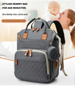 Custom Portable Large Capacity Mommy Baby USB Backpack Diaper Bag Waterproof Maternity Travel Bag Fashion Designer Baby Stroller