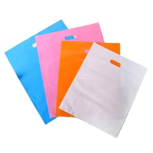 Custom Print Logo Die Cut Plastic Packaging Variety Color Thank You Bags for Clothes Shopping Bags