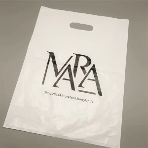 Custom Print Logo High Quality Plastic Shopping Bag HDPE Plastic Packaging Die Cut Handle Carry Bag