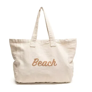 Custom Print Logo Large Capacity Casual Reusable Canvas Shoulder Bag Portable Cotton Tote Shopping Beach Bag With Pocket