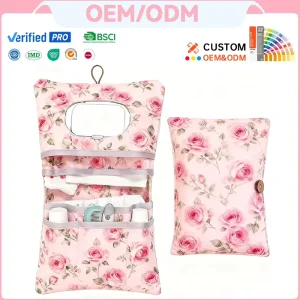 Custom Printed Baby Diaper Bag Portable Bbay Diaper Organizer Foldable Stroller Pouch for Newborn