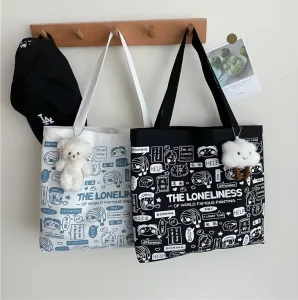 Custom Printed Canvas Tote Bags with Waterproof and Reusable Zippers