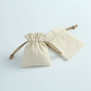 Custom Printed Drawstring Linen Fabric Bag Dust String Pouch Small Jewelry Logo Printed Gift Cotton Drawstring Bag