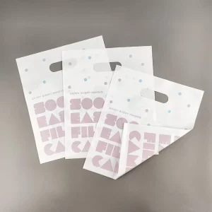 Custom Printed Eco friendly Recyclable LDPE Bag Durable Die Cut Packaging with Logo for Shopping