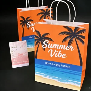 Custom Printed IP Theme Kraft Paper Bags Personalized Recyclable Shopping Bags for Wedding Party Business Gifts