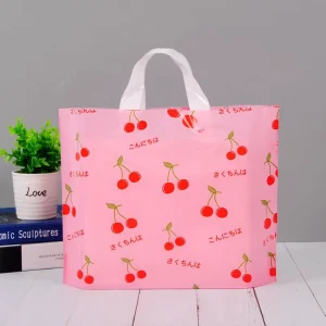 Custom Printed Logo Design LDPE HDPE Handle Plastic Bag Die Cut Bag Shopping Bag for Clothing Shoe Packing