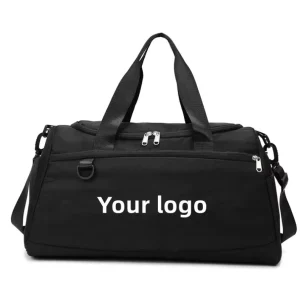 Custom Printed Logo Gym Duffel Bag Durable Oxford Material Shoe Compartment for Men and Women MOQ 10 Pcs