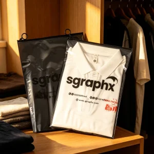 Custom Printed Matte Black Frosted Ziplock Bag Waterproof Plastic Pouch for Brand Promotion and Clothing Packaging