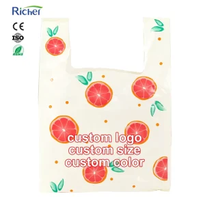 Custom Printed Plastic Bags With Handle for Daily Grocery Shopping