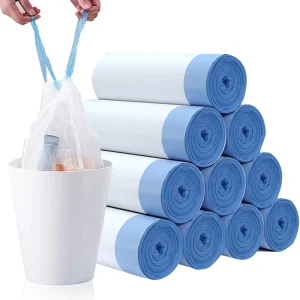 Custom Printed Recycled Material PE Disposable Thickened Durable Heat Seal Drawstring Garbage Bags Garbage Liner Waste Disposal