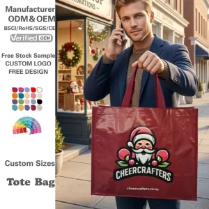 Custom Printed Shopper Tote Bag Reusable Personalized Big Laminated Polypropylene PP Woven Grocery Shopping Bags