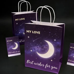 Custom Printed Your Own Logo White Brown Kraft Craft Paper Bag With Handles for Shopping for Gift