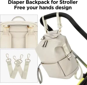 Custom Pu Vegan Diaper Bag Backpack Portable Baby Diaper Caddy Bag Organizer Mummy Storage Bag With Pad