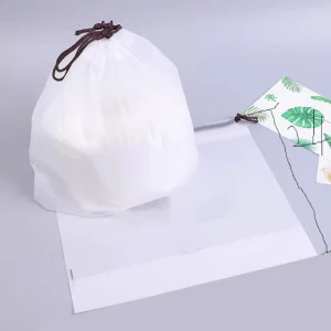 Custom Reclosable Frosted Drawstring Bags Packing Clothes Cosmetics Shoes Draw String Plastic Bags