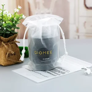 Custom Reusable CPE Frosted Drawstring Pouch Clothing Underwear Cosmetic Plastic Drawstring Packaging Bag