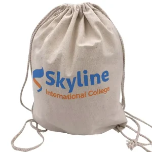 Custom Reusable Eco-Friendly Organic Cotton Drawstring Bags Promotional Sportpacks