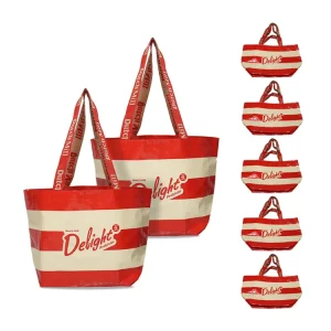 Custom Reusable Recycled Laminated Gift Retail Boutique PP Woven Shopping Bag with Double Embroidery Handle