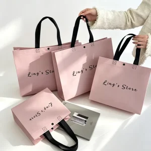 Custom Shopping Bags High Quality Suture Stronger Non Woven Handle Tote Handbag Business Shopping Package Bag