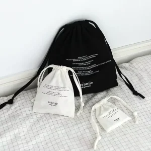 Custom Size White Gift Muslin Pouch Jewelry Canvas Printed Shoe Packaging Calico Cotton Dust Drawstring Bag