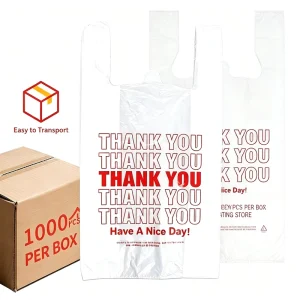 Custom Supermarket Shopping Bag HDPE Plastic Reusable Vest Bag for Packaging