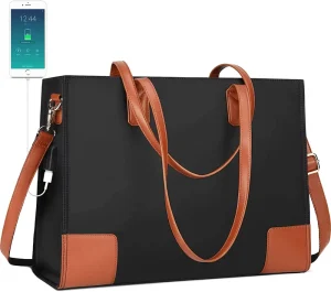 Custom Tote Laptop Bag 15.6 Inch Laptop USB Large Work Bag Waterproof Women Nylon Shoulder Bag