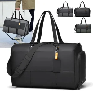 Custom Unisex Sports Duffel Bag for Workout Travel Oxford Film Fabric Polyester Lining Weekender Overnight Carry Gym Duffle Bag