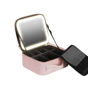 Custom Vanity Cosmetics Case Makeup Bag Travel Organizer Makeup Box With Led Light Mirror