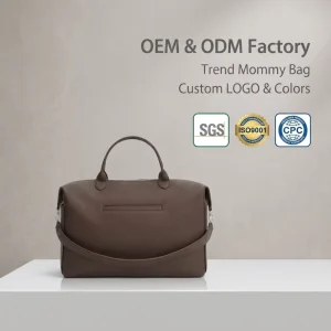 Custom Vegan Leather Backpack for Mommy Baby Large Capacity Waterproof Organizer for Travel Fashionable Portable Summer Diaper