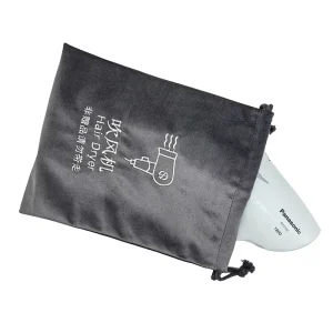 Custom Velour Velvet Drawstring Storage Bag Portable Travel Organizer Bag with Handle for Hair Dryer