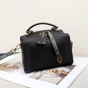 Custom Vintage Genuine Leather Pillow Bags Fashion Ladies Crossbody Shoulder Handbags Women Single Strap Chains