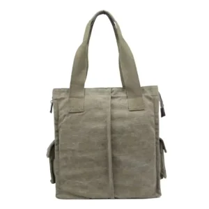 Custom Washed Canvas Tote Bag Multi pocket Workwear Style Messenger Bag Durable Men’s and Women’s Daily Bag
