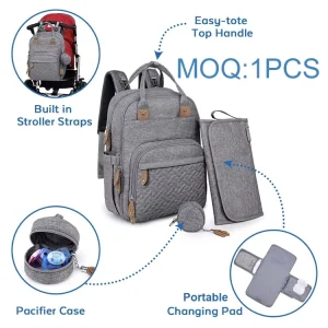 Custom Waterproof Baby Nappy Bags Mommy Bag Diaper Mommy Backpack with Changing Station